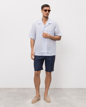 Stefano Ricci Синие шорты из льна M1T6100300L0005Q