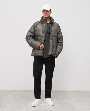 C.P. Company Сірий пуховик з патчем логотипа MOW183A110467A