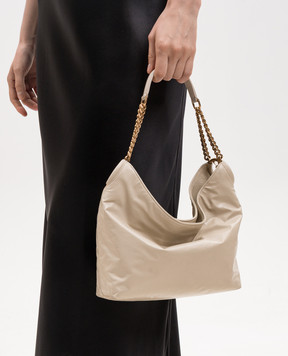 Saint Laurent Бежевая кожаная сумка HORTENSE 871222AAGOL