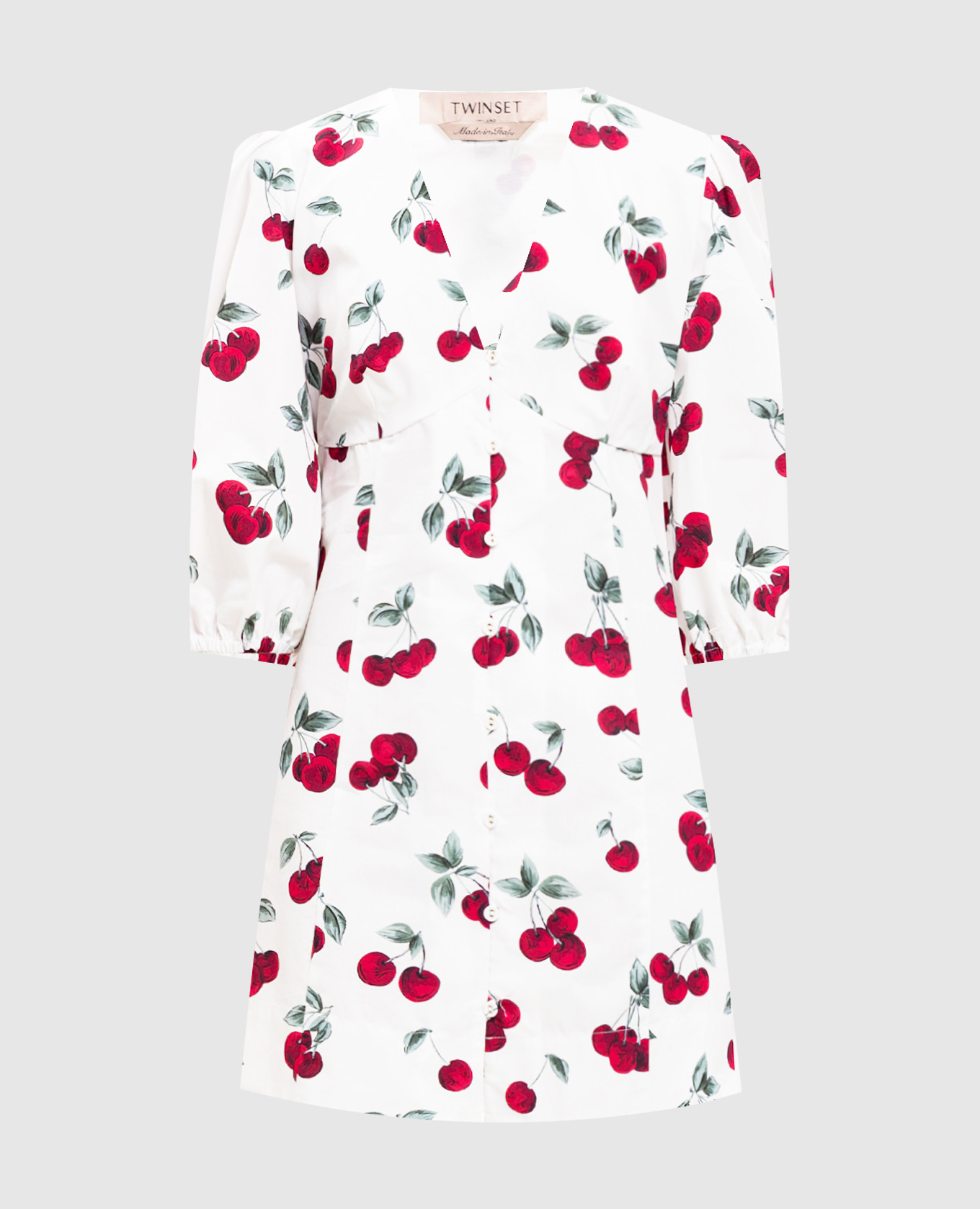 

Белое платье мини в принт, Белый, Повседневные платья