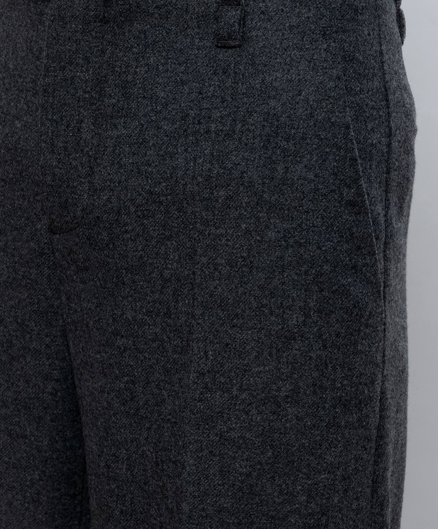 Brunello Cucinelli Брюки из шерсти и кашемира серого цвета MB162P8492 изображение 5