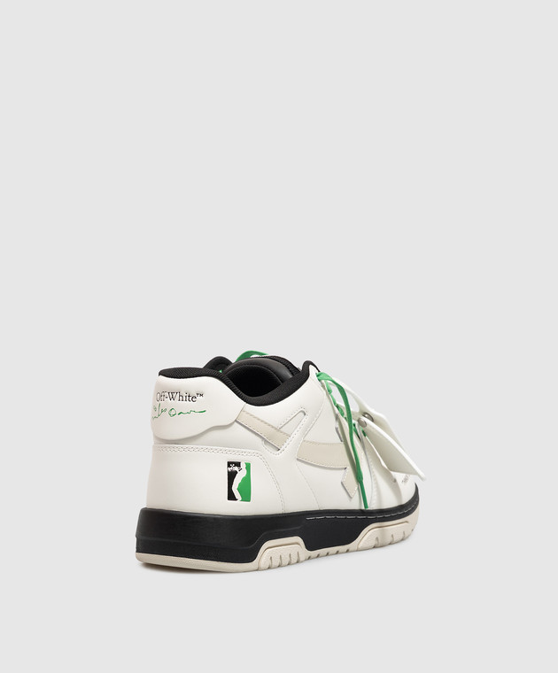 Off-White Белые кожаные кроссовки Miles Davis Out Of Office OF06604101 изображение 3
