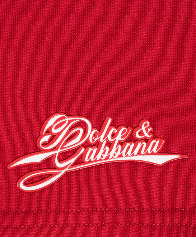 Dolce&Gabbana Детские красные шорты с фактурным логотипом L1JQS2G7P4X изображение 3