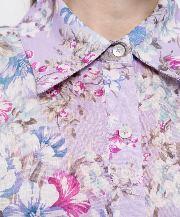 Christy Lynn Сорочка Rosa в принт з льону CLB356F55 зображення 4