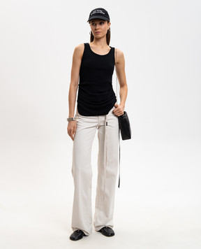 Ann Demeulemeester Черный топ Mara в рубчик B0011982FA659