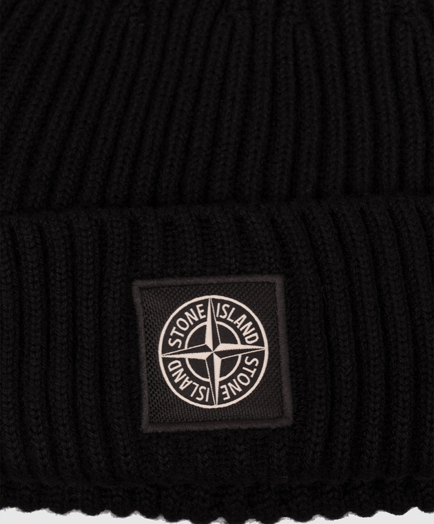 Stone Island Чорна шапка з вовни L2S15N100002S00C3 зображення 4