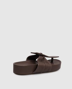 UMA WANG Коричневі шкіряні шльопанці US9077