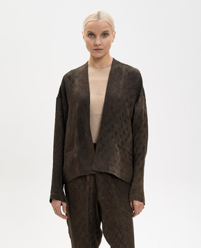 UMA WANG Коричневый кардиган Klarke в геометрический узор UP6011