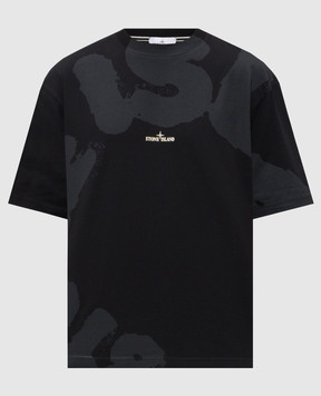 Stone Island Чорна футболка з принтом емблеми L1S152100002S0365
