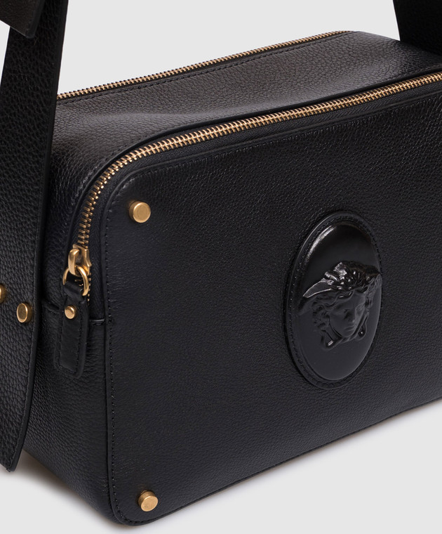 Versace Черная кожаная сумка Lou 10245441A18107 изображение 4