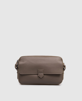 Canali Коричнева шкіряна сумка з тисненням логотипа NA00226P326130