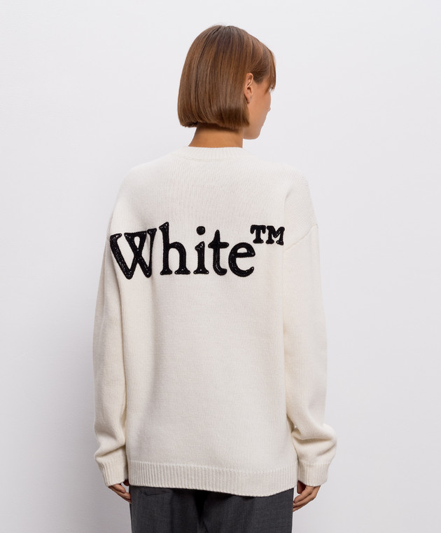 Off-White Свитер цвета айвори с шерстью 2FE00533T изображение 4
