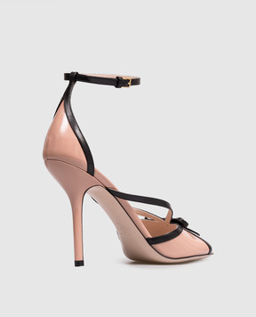 Valentino Рожеві шкіряні лаковані босоніжки Bepointy 8W2S0NY6DAL