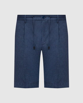 Stefano Ricci Сині шорти з льону та вовни M1T6100300WL003L