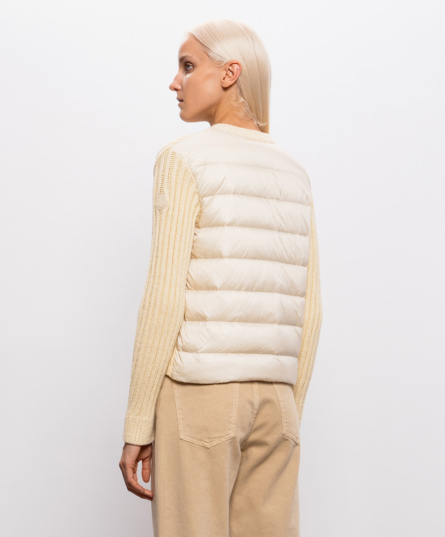 Moncler Бежевая комбинированная куртка L20939B00015N0107 изображение 4