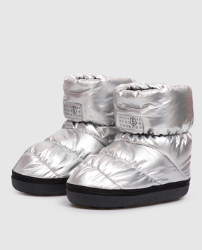Maison Margiela MM6 Дитячі стьобані чоботи з нашивкою 839493639