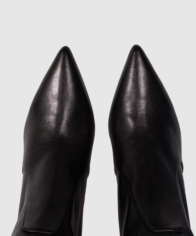 Stuart Weitzman Черные кожаные ботильоны VINNIE SM581 изображение 4