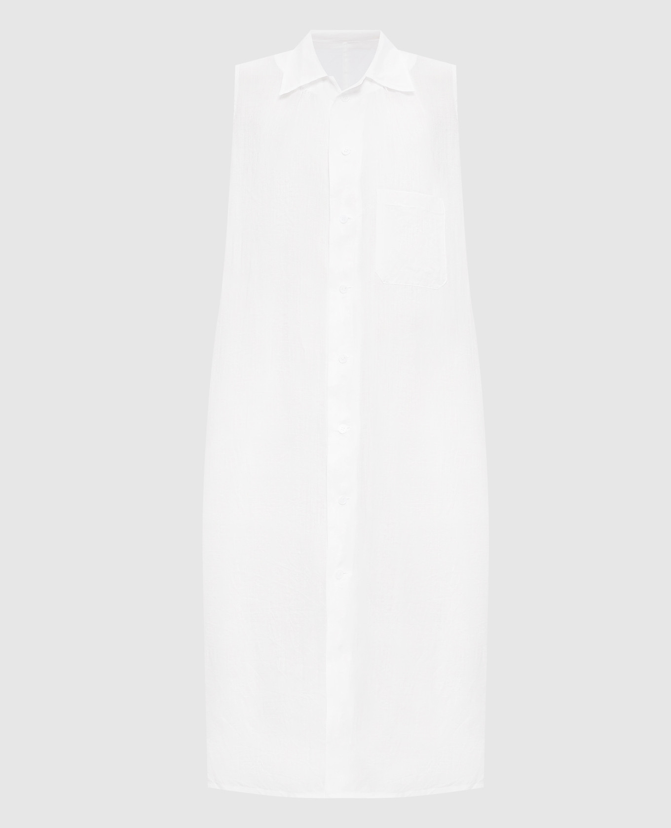 

Белое платье-рубашка из льна, Белый, Повседневные платья