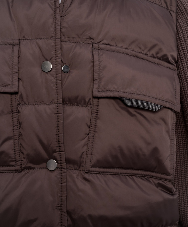 Brunello Cucinelli Коричнева пухова куртка MD5987696 зображення 5