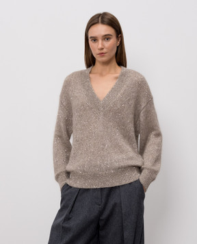 Brunello Cucinelli Бежевий пуловер з вовною альпаки MMS579702P