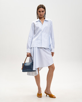 JW Anderson Белая юбка в полоску с драпировкой SK0206PG1892