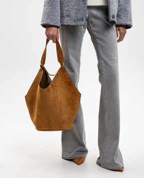 Khaite Коричнева замшева сумка-тоут Lotus HAITEBAG