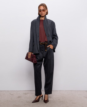 Brunello Cucinelli Серые брюки из шерсти MP549P9148