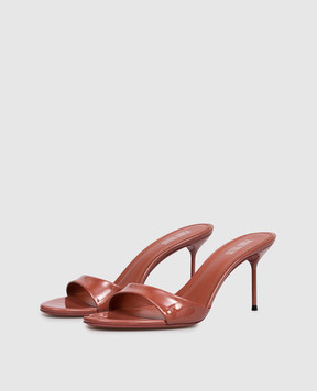 Paris Texas Коричневі шкіряні лаковані мюлі Lidia PX1141XVN01