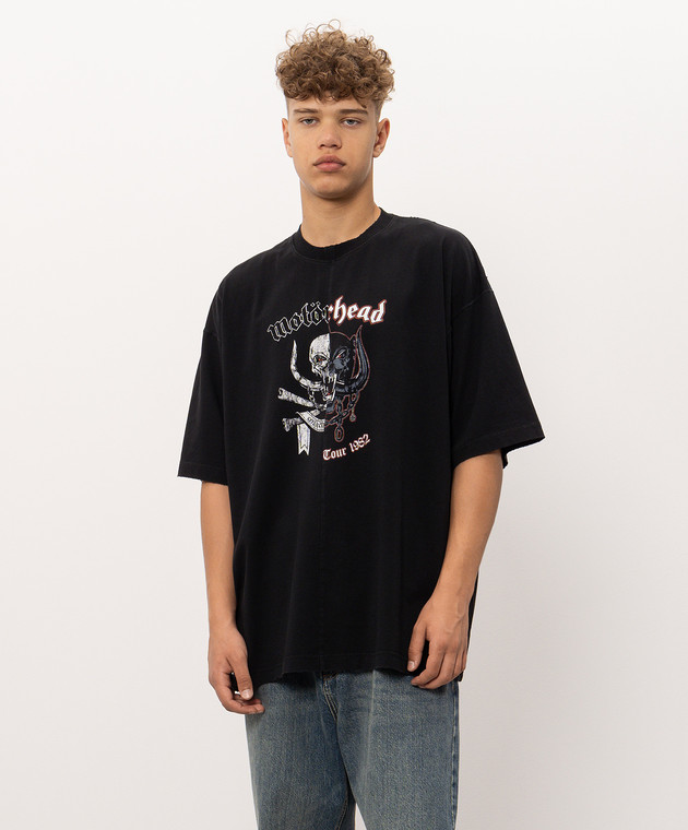 Vetements Чорна футболка з принтом MH27TR242B зображення 3