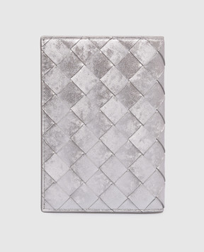 Bottega Veneta Серебряная обложка для паспорта Intrecciato lamina 749954V5XF1