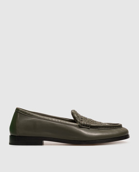 Bottega Veneta Зелені шкіряні лофери Silenzio 876126VBSDO