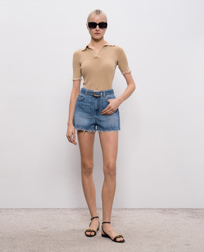 Twinset Бежевый топ с рюшами 261TF3010