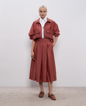 Peserico Червона спідниця міді з ланцюжком A0503701939