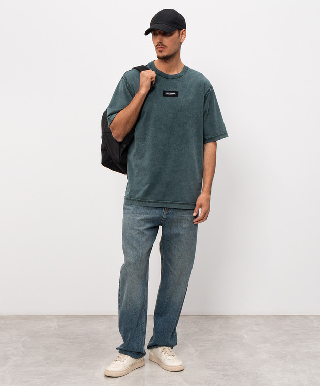 Dolce&Gabbana Зелена футболка з патчем логотипа G8RI4TG7P1O зображення 2