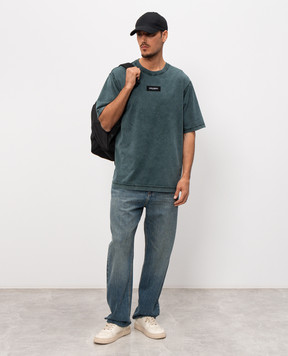 Dolce&Gabbana Зелена футболка з патчем логотипа G8RI4TG7P1O