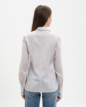 Alexander McQueen Біла сорочка із шовку в смужку 868906QBADY