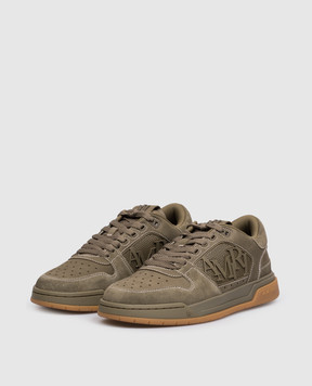 AMIRI Кожаные кроссовки CLASSIC LOW цвета хаки AMSNSN1092