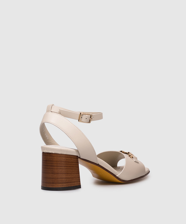 Doucal's Кожаные босоножки цвета айвори DD8885DAISUF073 изображение 3