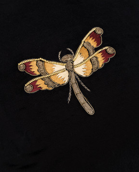 Les Ottomans Черная декоративная бархатная подушка EBC8050X50