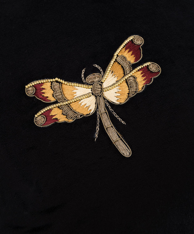 Les Ottomans Черная декоративная бархатная подушка EBC8050X50 изображение 2