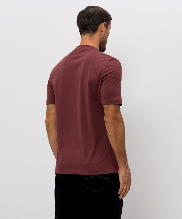 Brunello Cucinelli Футболка бордового цвета M0B138440 изображение 4