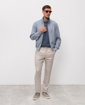 Enrico Mandelli Блакитна куртка з кашеміру 3L506A5607