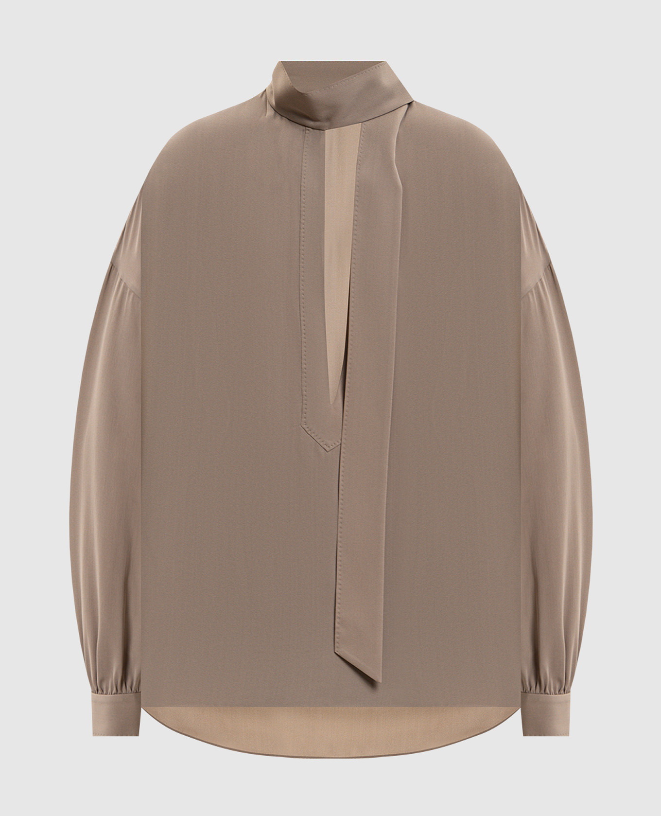 

Коричневая блуза из шелка, Коричневый, Блузы