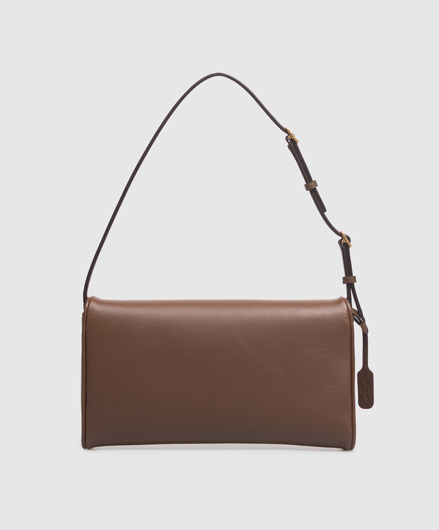 Valentino Коричнева шкіряна сумка Devain 9W2B0T31ABM зображення 3