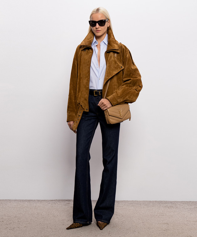 Saint Laurent Рубашка в полоску с вышивкой логотипа монограммы 866496Y2N27 изображение 2