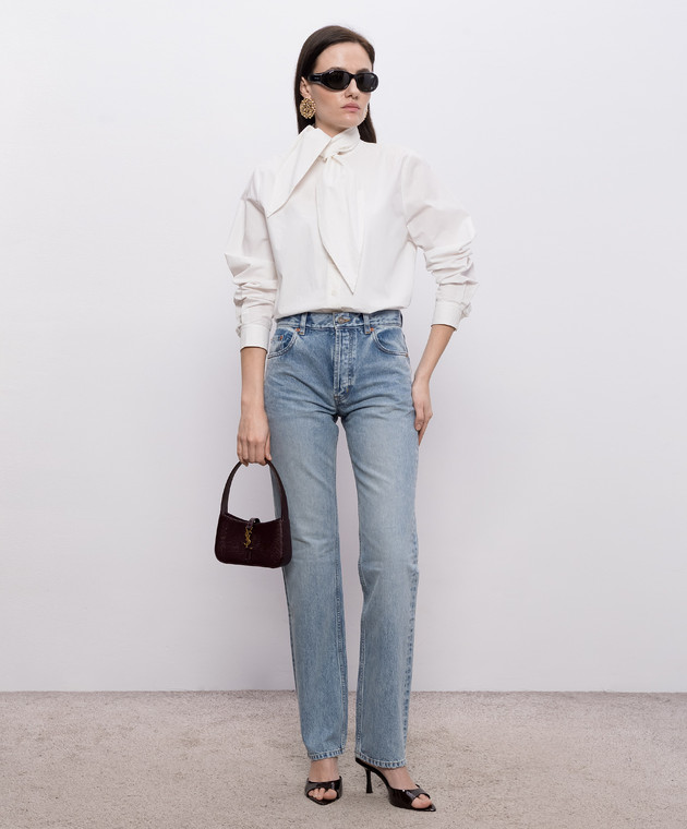 Saint Laurent Сині джинси з патчем логотипа 827965Y35AQ зображення 2