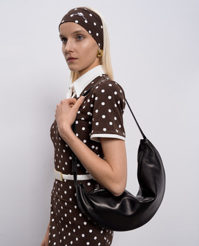 Marsell Чорна шкіряна сумка-хобо Volta Sand MB0479P050