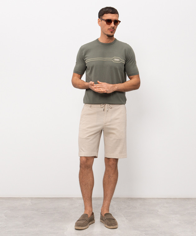 Stefano Ricci Бежевые шорты из шерсти и шелка M1T6100332CM10HA изображение 2