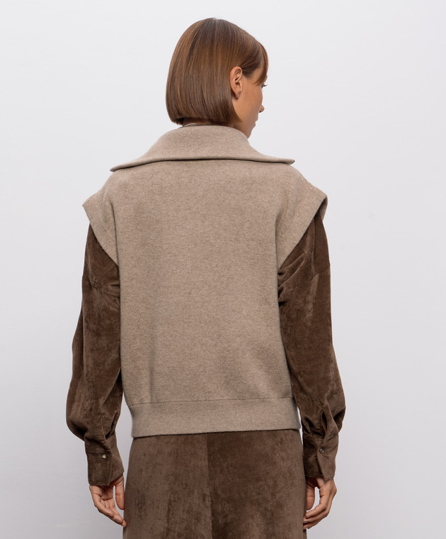 Brunello Cucinelli Коричневий жилет з кашеміру M12237846 зображення 4