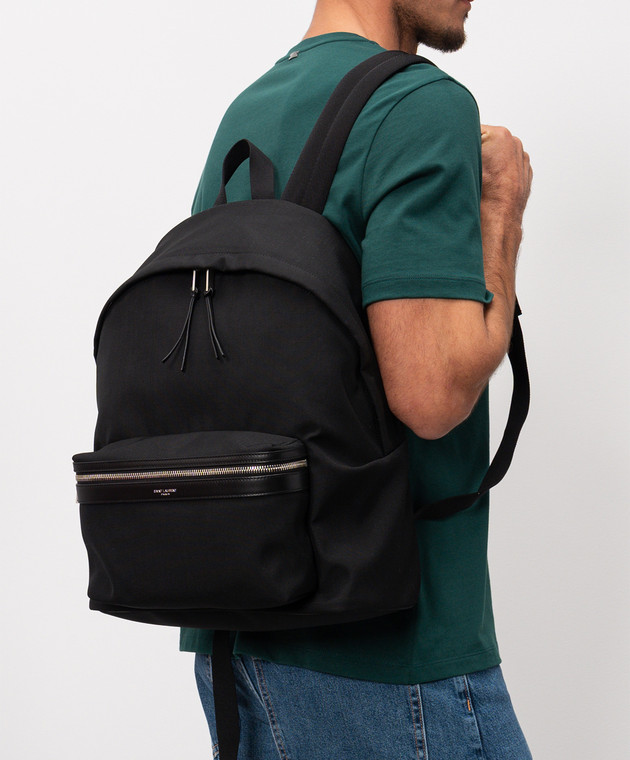 Saint Laurent Черный рюкзак с принтом логотипа 534967FAEYY изображение 2